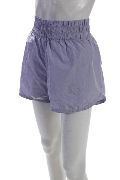 ONZIE Womens Elastic Waistband High Rise Short Shorts Lavender Size M/L