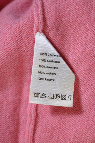 Lacoste Womens Pullover Logo Hooded Cashmere Sweater Pink Orange Size FR 40