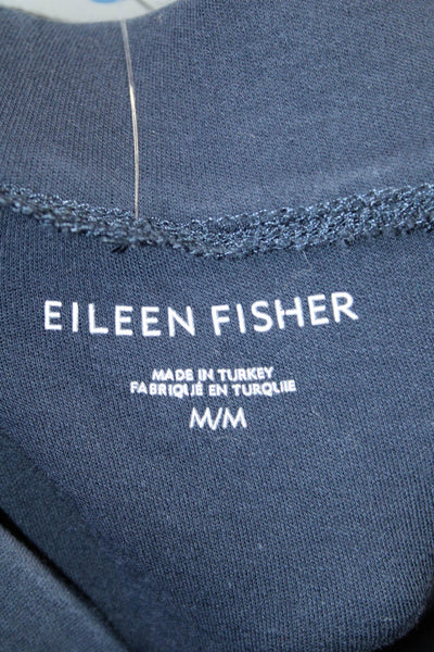 Eileen Fisher Womens Elastic Waistband Straight ankle Casual Pants Navy Size Med