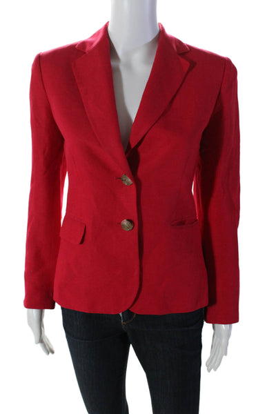 Tahari Arthur S. Levine Women's Collared Long Sleeves Line Blazer Red Size 2