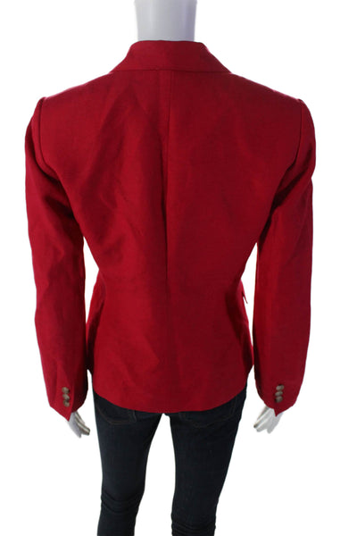 Tahari Arthur S. Levine Women's Collared Long Sleeves Line Blazer Red Size 2