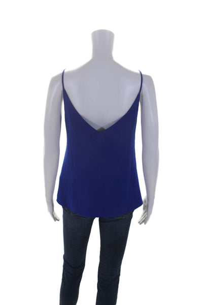 Ba&Sh Womens V-neck Textured Thin Strap Tie Back Halter Top Blouse Blue Size 1