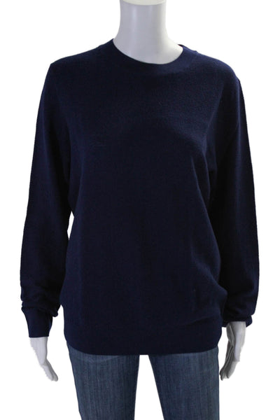 APC Womens Long Sleeve Tight Knit Crewneck Sweater Blue Size Large