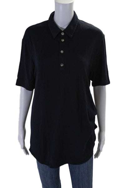 Bleu Salt Womens Short Sleeve Collared Short Sleeve Polo Blue Size 4