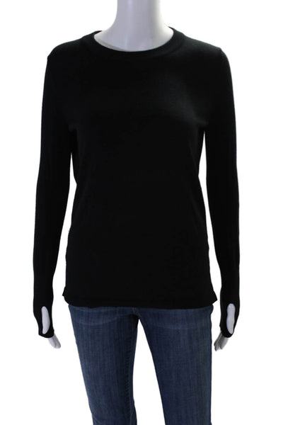 Lululemon Womens Black Crew Neck Open Back Pullover Sweater Top Size M