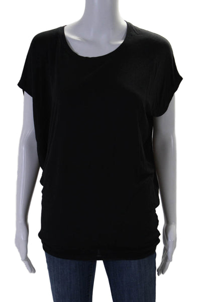 Vince Womens Solid Black Cap Sleeve Crew Neck Basic Tee Top Size S