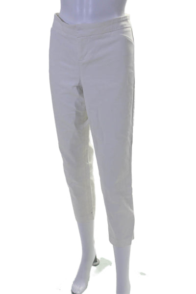 Ecru Womens Cotton Skinny Beck Crop Hook & Eye Tapered Casual Pants White Size S