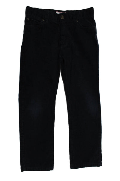 Jacadi Childrens Boys Mid Rise Slim Leg Corduroy Pants Black Cotton Size 12