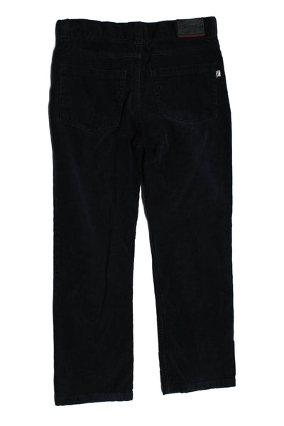 Jacadi Childrens Boys Mid Rise Slim Leg Corduroy Pants Black Cotton Size 12