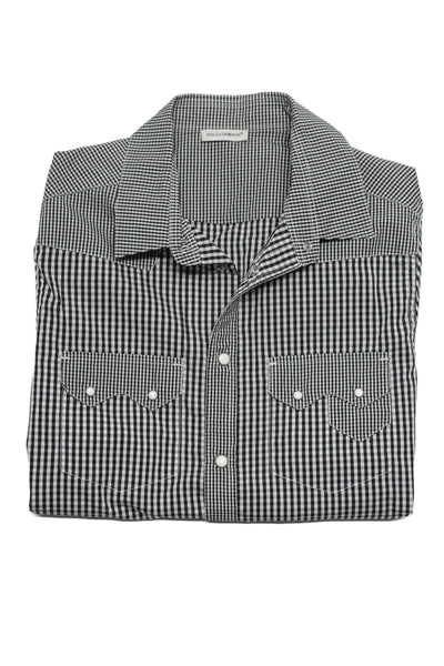 Dolce & Gabbana Childrens Boys Plaid Button Down Shirt Black White Size 9-10