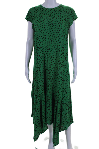 Nobody's Child Womens Animal Print Maxi Dress Green Black Size 8