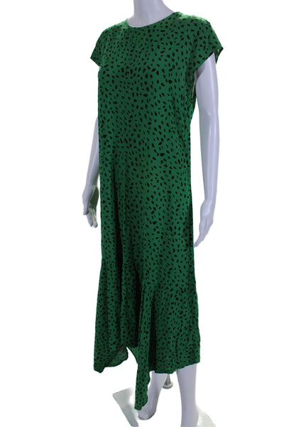 Nobody's Child Womens Animal Print Maxi Dress Green Black Size 8