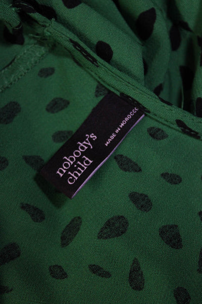 Nobody's Child Womens Animal Print Maxi Dress Green Black Size 8