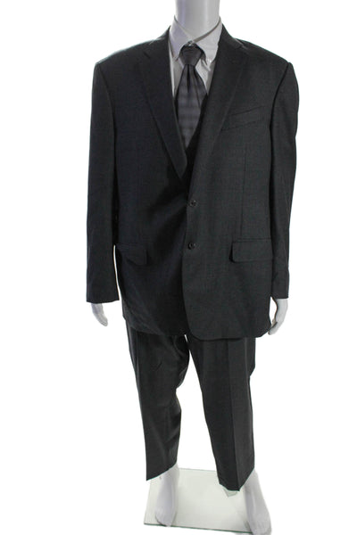 Trussini Mens Buttoned Collared Long Sleeve Blazer Pants Suit Gray Size EUR 58