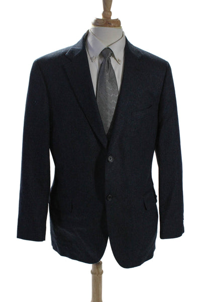 John W. Nordstrom Mens Cashmere Buttoned Textured Blazer Blue Size EUR 44L