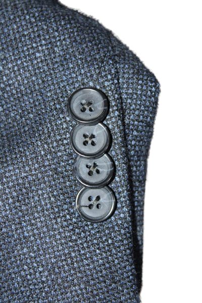 John W. Nordstrom Mens Cashmere Buttoned Textured Blazer Blue Size EUR 44L