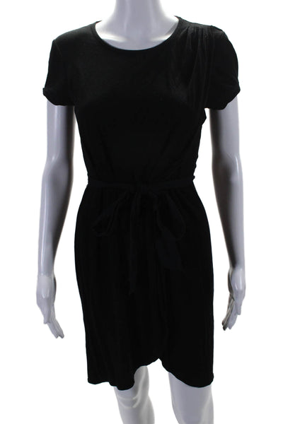 BCBGMAXAZRIA Womens Jersey Fitted Short Sleeve Basic T-Shirt Dress Black Size S