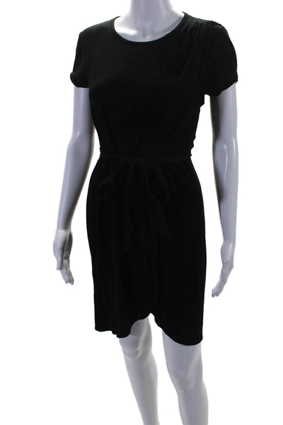 BCBGMAXAZRIA Womens Jersey Fitted Short Sleeve Basic T-Shirt Dress Black Size S