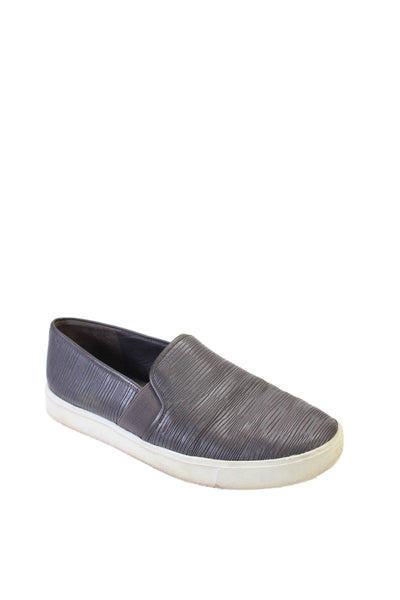 Vince Womens Leather Slip On Casual Flat Sneakers Gray Size 8