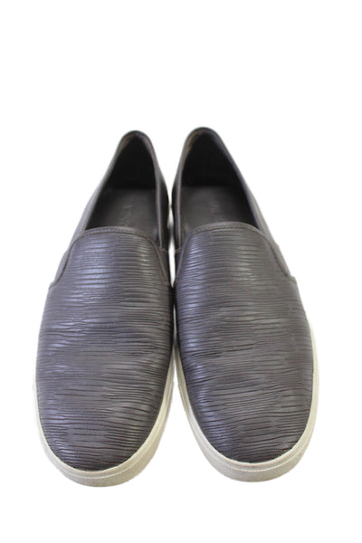 Vince Womens Leather Slip On Casual Flat Sneakers Gray Size 8