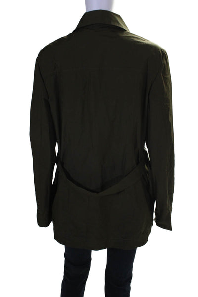 Peter O Maher Womens Long Sleeves Button Down Jacket Forrest Green Size 1