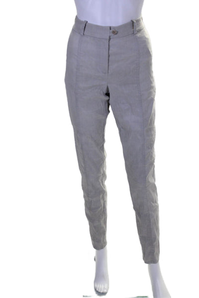 Annette Gortz Womens Linen High Rise Slim Leg Pants Light Gray Size EUR 40