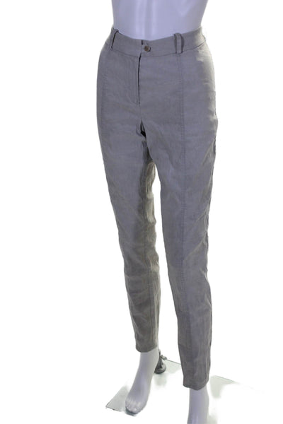Annette Gortz Womens Linen High Rise Slim Leg Pants Light Gray Size EUR 40