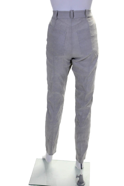 Annette Gortz Womens Linen High Rise Slim Leg Pants Light Gray Size EUR 40