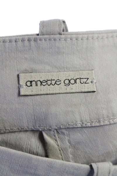 Annette Gortz Womens Linen High Rise Slim Leg Pants Light Gray Size EUR 40