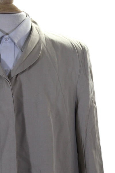 Giorgio Armani Mens Collared Two Pocket Button Up Longline Jacket Beige Size 44