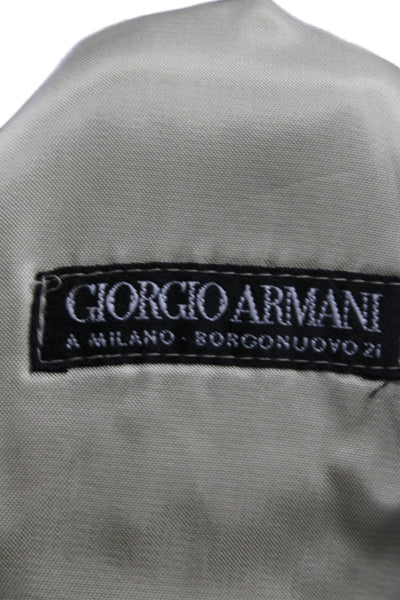 Giorgio Armani Mens Collared Two Pocket Button Up Longline Jacket Beige Size 44