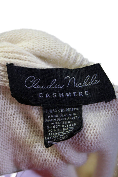 Claudia Nichole Womens Cashmere Pullover Cowl Neck Scarf Cream OS