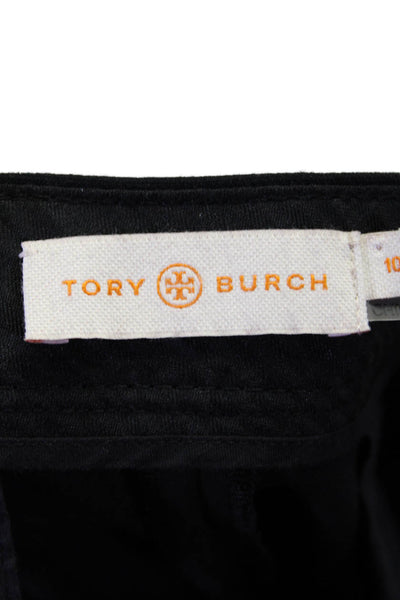 Tory Burch Womens High Rise Creased Slim Leg Dress Pants Black Size 10