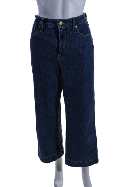 J Crew Women's Midrise Five Pockets Wide Leg Dark Wash Denim Pants Size 29