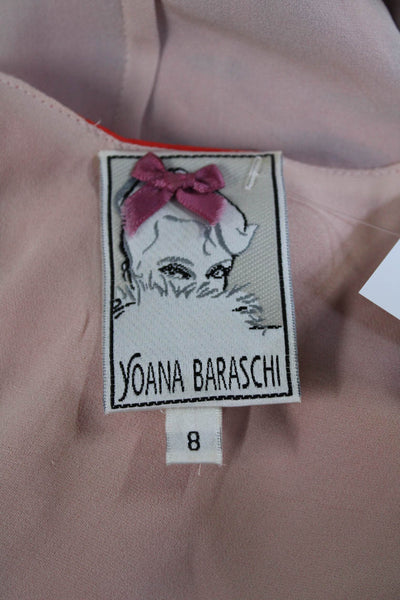Yoana Baraschi Womens Red Brown Ombre Print Drape Sleeveless Shift Dress Size 8