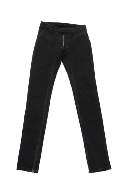 The Row Womens Zipped Hem Snap Buttoned Slip-On Skinny Jeans Black Size 2XS