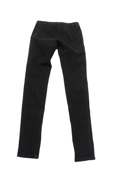 The Row Womens Zipped Hem Snap Buttoned Slip-On Skinny Jeans Black Size 2XS