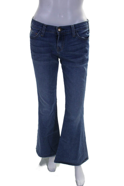 Current/Elliott Womens Cotton Buttoned Medium Wash Flare Jeans Blue Size EUR 26