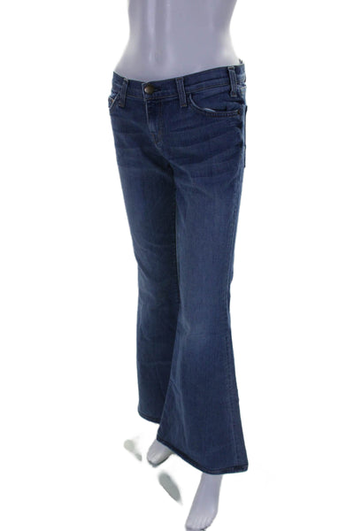 Current/Elliott Womens Cotton Buttoned Medium Wash Flare Jeans Blue Size EUR 26