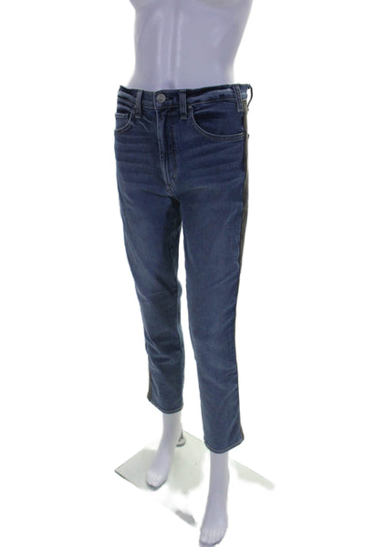 McGuire Womens Cotton Camouflage Striped Button Straight Jeans Blue Size EUR 29