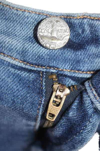McGuire Womens Cotton Camouflage Striped Button Straight Jeans Blue Size EUR 29