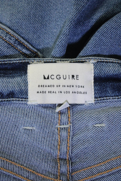 McGuire Womens Cotton Camouflage Striped Button Straight Jeans Blue Size EUR 29
