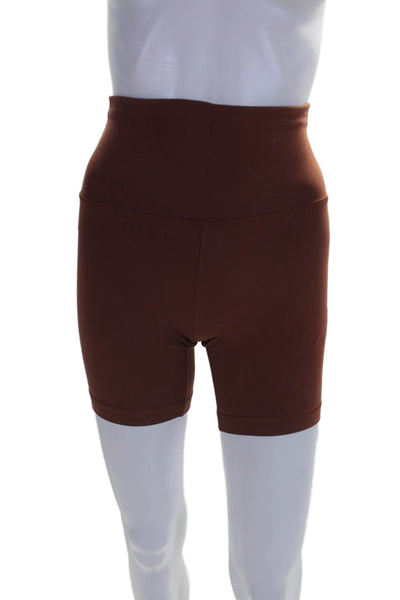 Lululemon Womens Pull On Mid Rise Athletic Biker Shorts Copper Brown Size 2