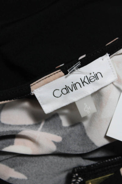 Calvin Klein Women's V-Neck 3/4 Sleeves Floral Workwear Blouse Size S