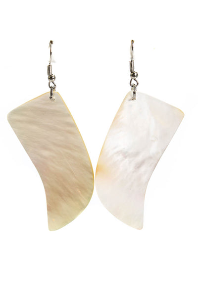 Viktoria Hayman Womens Mother Of Pearl Iridescent Horn Dangle Earrings White