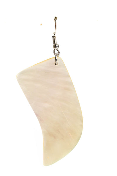 Viktoria Hayman Womens Mother Of Pearl Iridescent Horn Dangle Earrings White