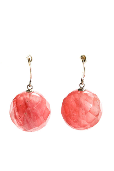 Viktoria Hayman Womens Round Bead Dangle Drop Earrings Pink