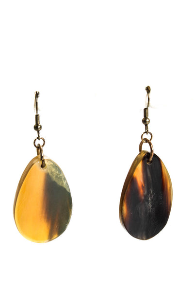 Viktoria Hayman Womens Resin Teardrop Dangle Drop Earrings Brown