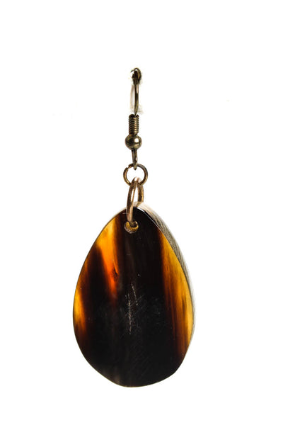 Viktoria Hayman Womens Resin Teardrop Dangle Drop Earrings Brown