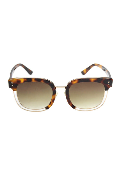 Valentino Womens Round Frame Tortoiseshell Sunglasses Plastic Brown